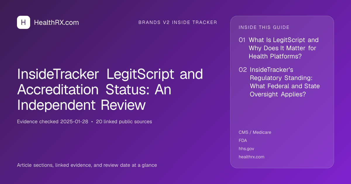 Evidence overview for brands v2 inside tracker: InsideTracker LegitScript and Accreditation Status: An Independent Review