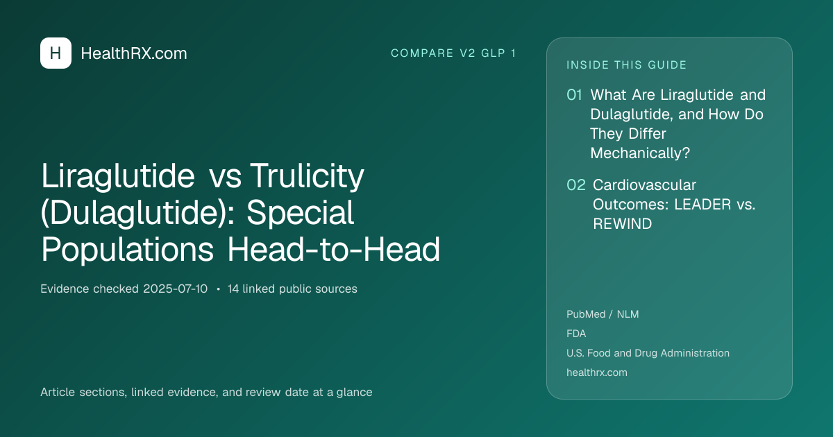 Evidence overview for Liraglutide vs Trulicity (Dulaglutide): Special Populations Head-to-Head