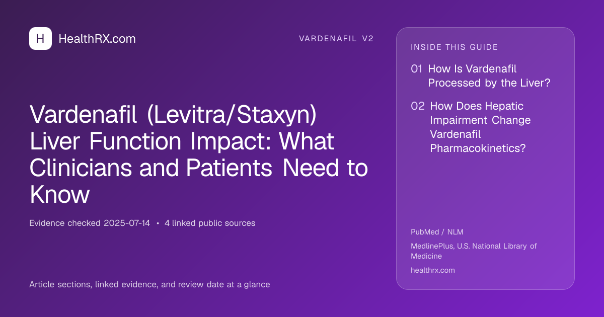Evidence overview for vardenafil v2: Vardenafil (Levitra/Staxyn) Liver Function Impact: What Clinicians and Patients Need to Know