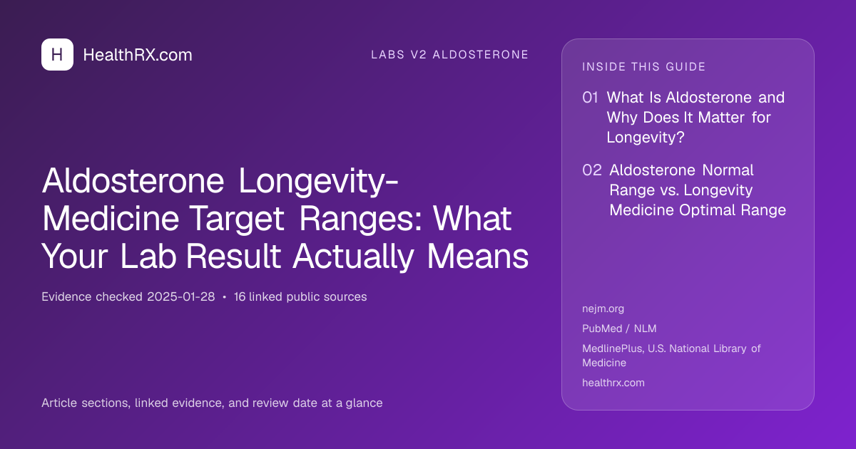 Evidence overview for Aldosterone Longevity-Medicine Target Ranges: What Your Lab Result Actually Means
