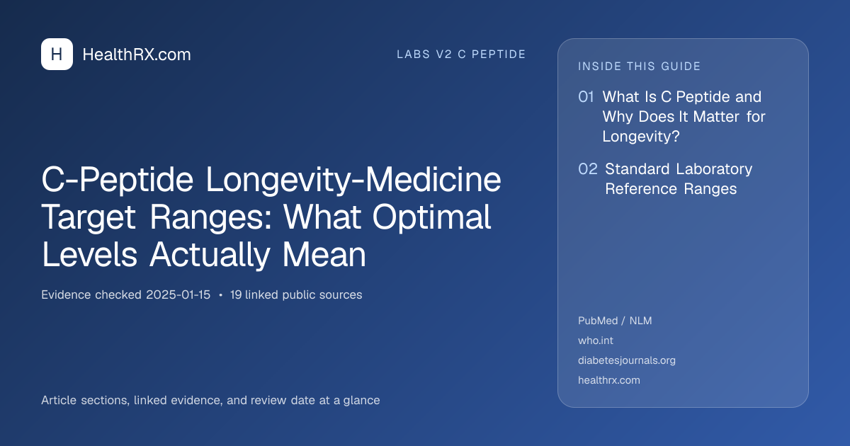 Evidence overview for C-Peptide Longevity-Medicine Target Ranges: What Optimal Levels Actually Mean
