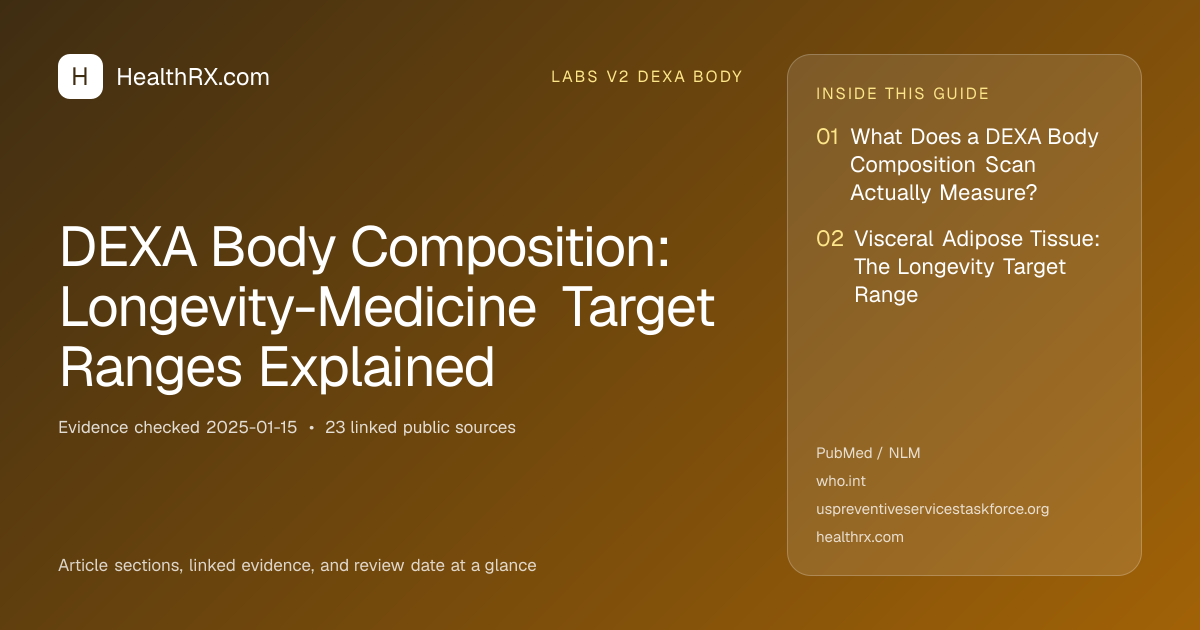 Evidence overview for DEXA Body Composition: Longevity-Medicine Target Ranges Explained