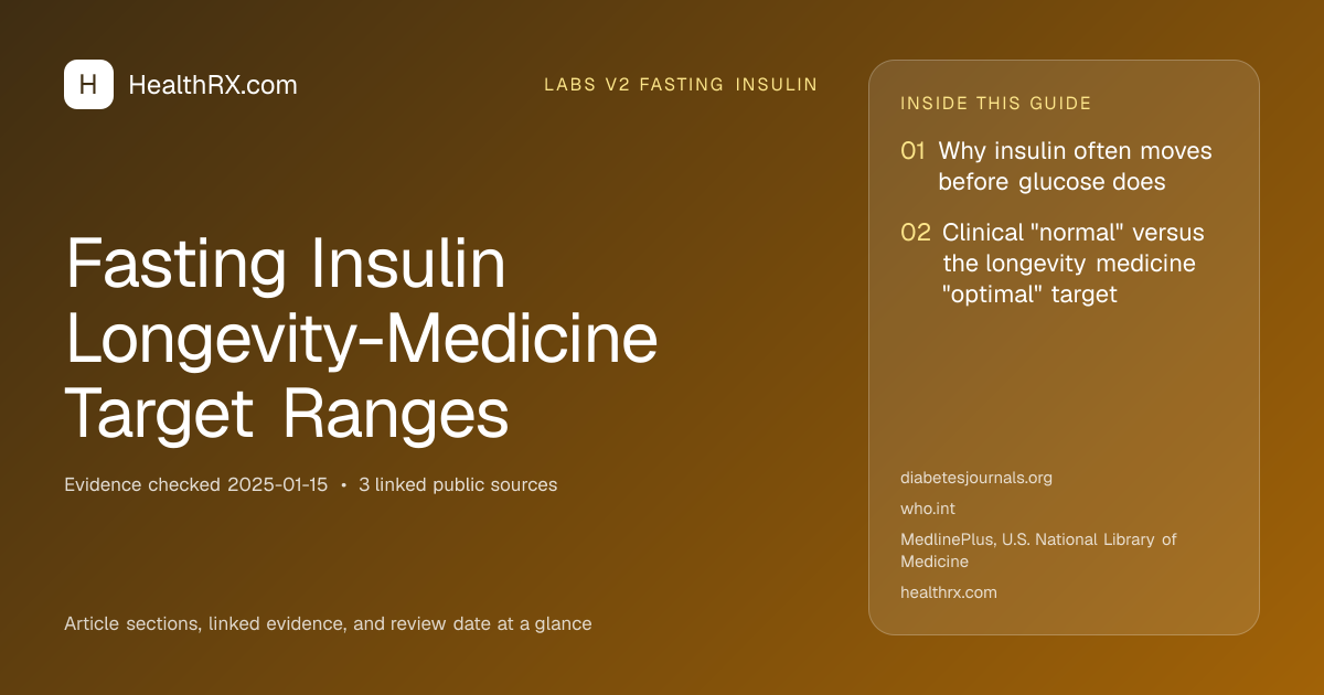Evidence overview for Fasting Insulin Longevity-Medicine Target Ranges