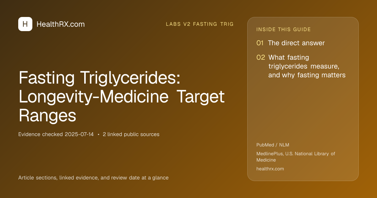 Evidence overview for Fasting Triglycerides: Longevity-Medicine Target Ranges