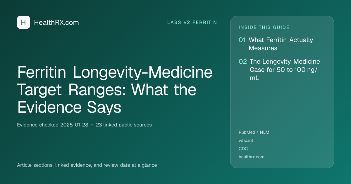 Evidence overview for Ferritin Longevity-Medicine Target Ranges: What the Evidence Says