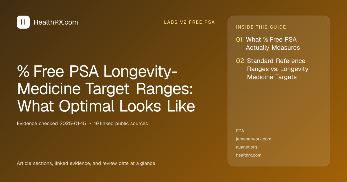 Evidence overview for % Free PSA Longevity-Medicine Target Ranges: What Optimal Looks Like