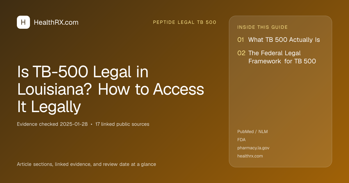 Evidence overview for Is TB-500 Legal in Louisiana? How to Access It Legally