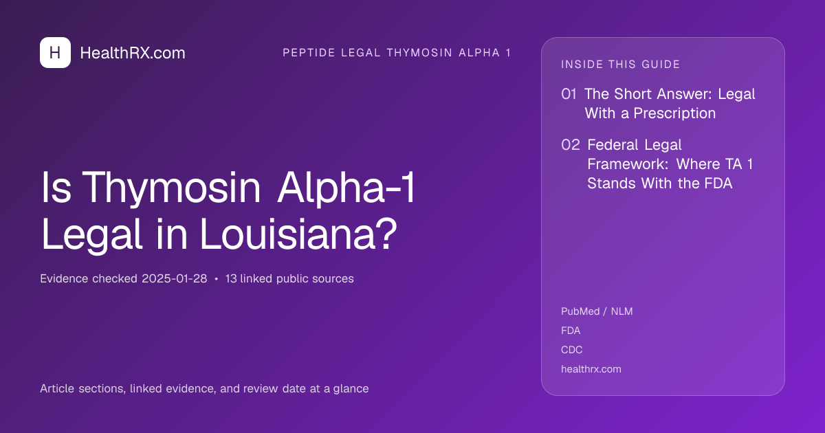Evidence overview for Is Thymosin Alpha-1 Legal in Louisiana?
