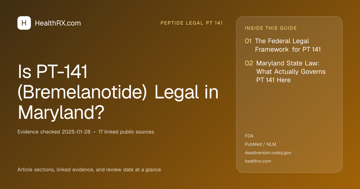Evidence overview for Is PT-141 (Bremelanotide) Legal in Maryland?