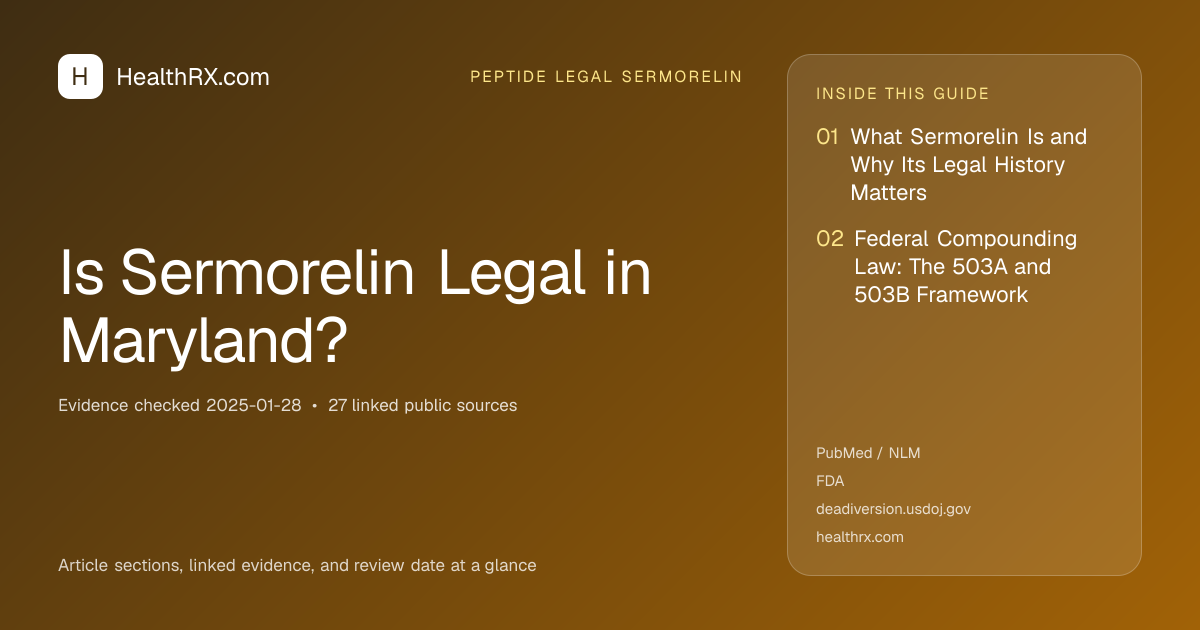 Evidence overview for Is Sermorelin Legal in Maryland?