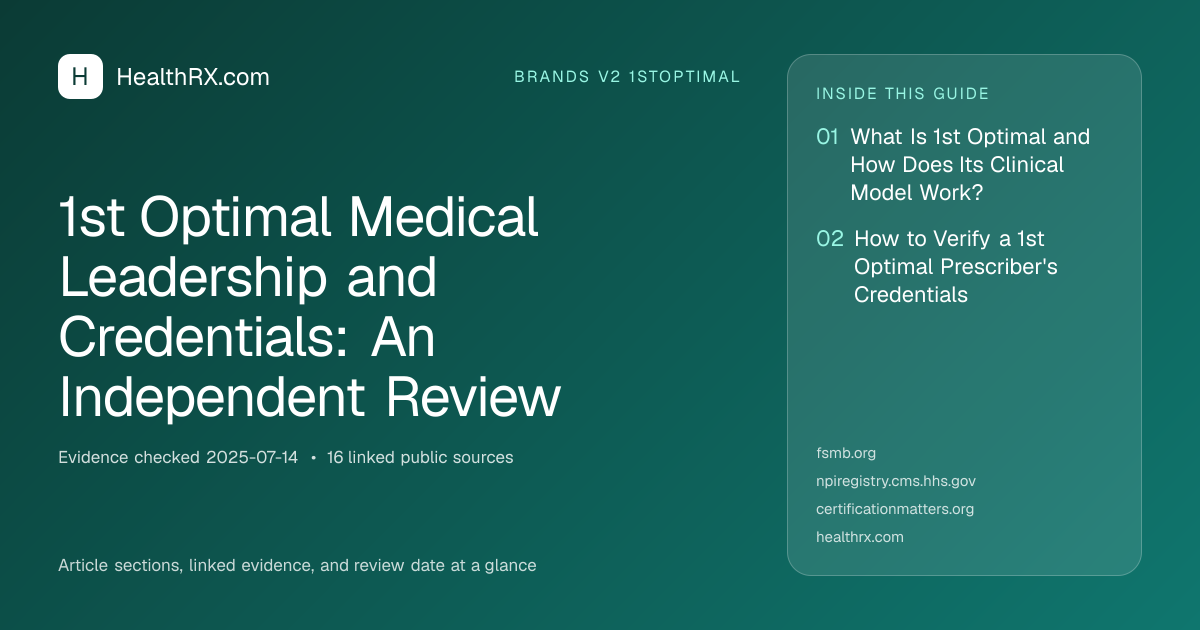 Evidence overview for 1st Optimal Medical Leadership and Credentials: An Independent Review