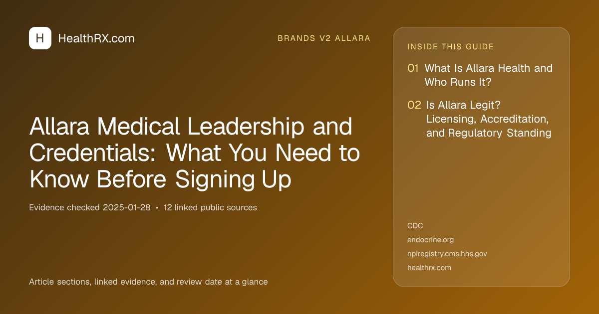Evidence overview for brands v2 allara: Allara Medical Leadership and Credentials: What You Need to Know Before Signing Up