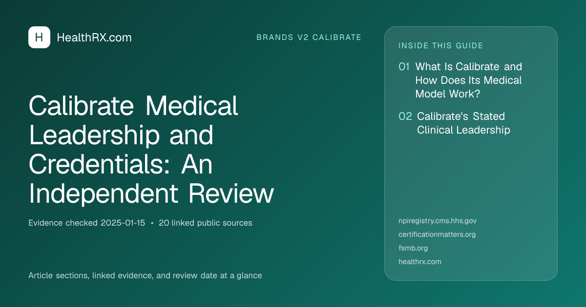 Evidence overview for Calibrate Medical Leadership and Credentials: An Independent Review