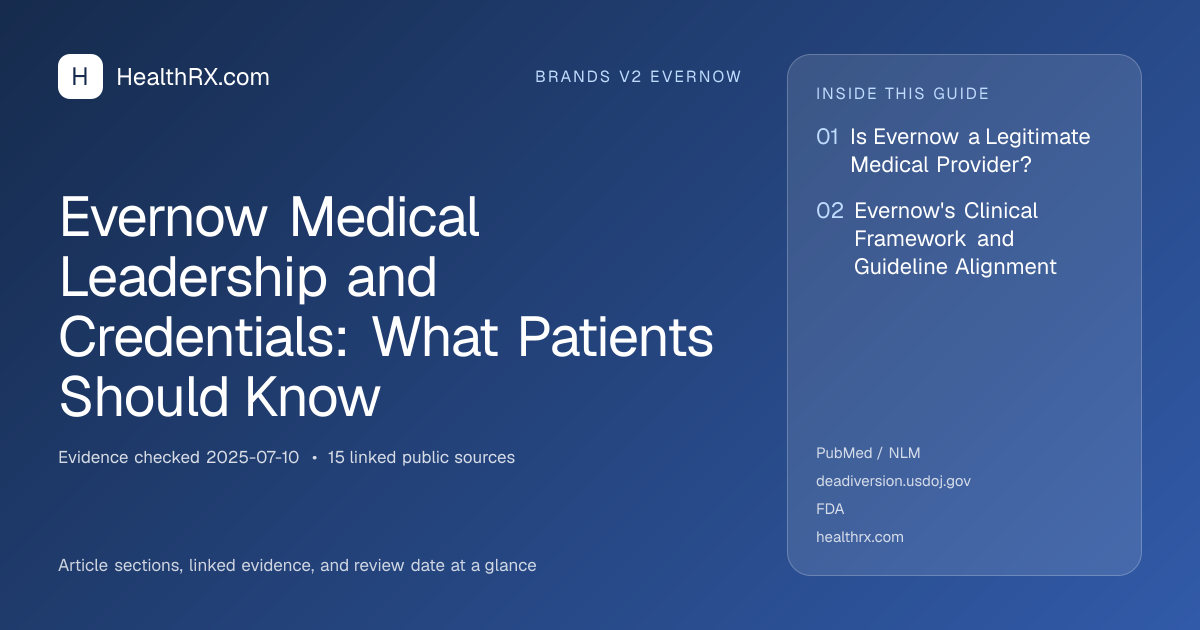 Evidence overview for Evernow Medical Leadership and Credentials: What Patients Should Know