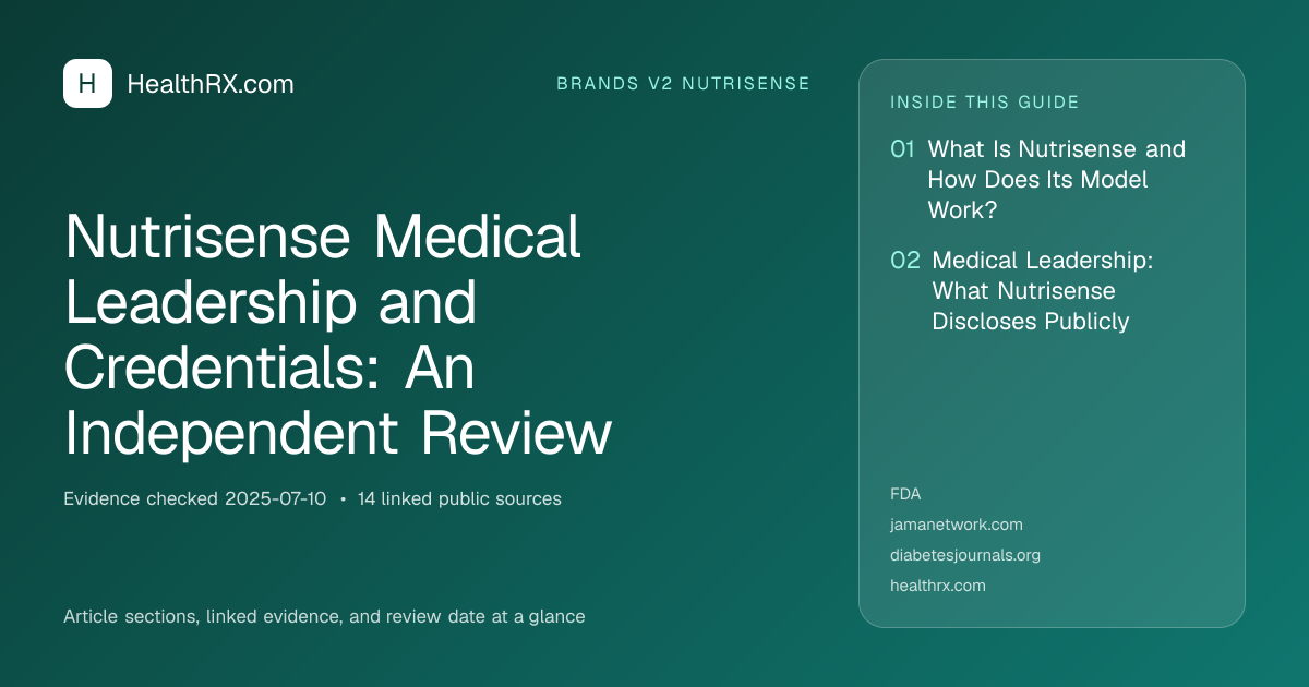 Evidence overview for brands v2 nutrisense: Nutrisense Medical Leadership and Credentials: An Independent Review