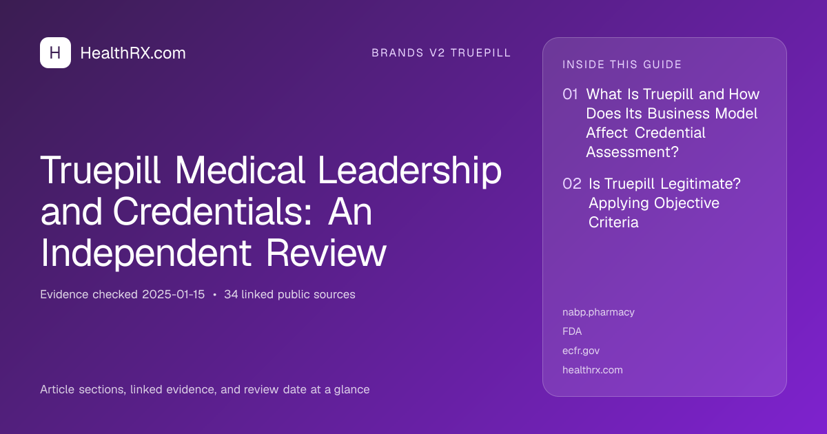 Evidence overview for brands v2 truepill: Truepill Medical Leadership and Credentials: An Independent Review