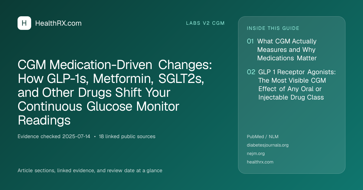Evidence overview for CGM Medication-Driven Changes: How GLP-1s, Metformin, SGLT2s, and Other Drugs Shift Your Continuous Glucose Monitor Readings