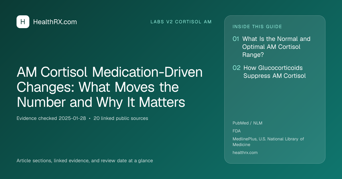 Evidence overview for AM Cortisol Medication-Driven Changes: What Moves the Number and Why It Matters
