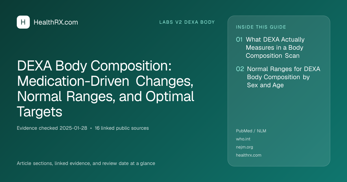 Evidence overview for DEXA Body Composition: Medication-Driven Changes, Normal Ranges, and Optimal Targets