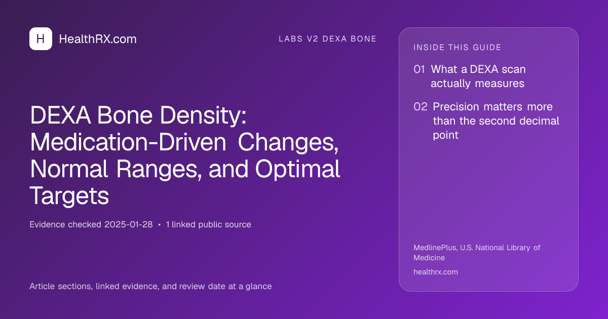 Evidence overview for DEXA Bone Density: Medication-Driven Changes, Normal Ranges, and Optimal Targets