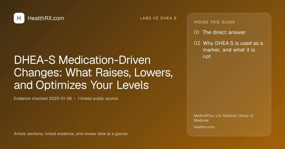 Evidence overview for DHEA-S Medication-Driven Changes: What Raises, Lowers, and Optimizes Your Levels