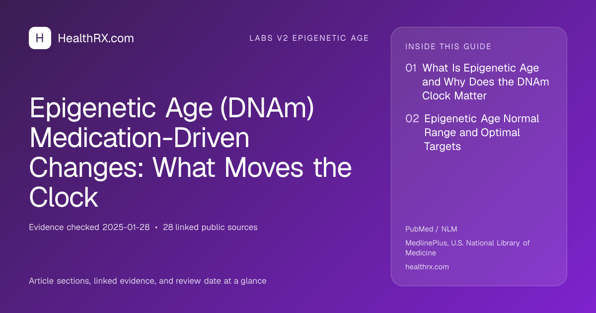 Evidence overview for Epigenetic Age (DNAm) Medication-Driven Changes: What Moves the Clock
