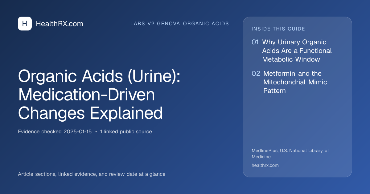 Evidence overview for Organic Acids (Urine): Medication-Driven Changes Explained