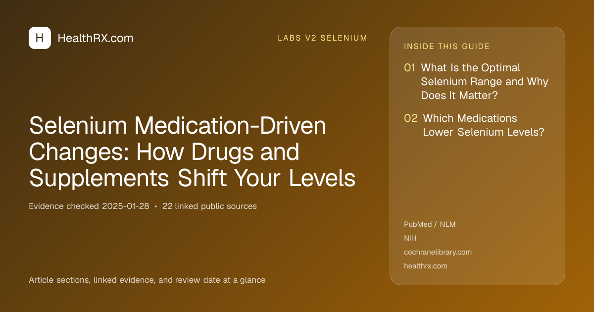 Evidence overview for Selenium Medication-Driven Changes: How Drugs and Supplements Shift Your Levels