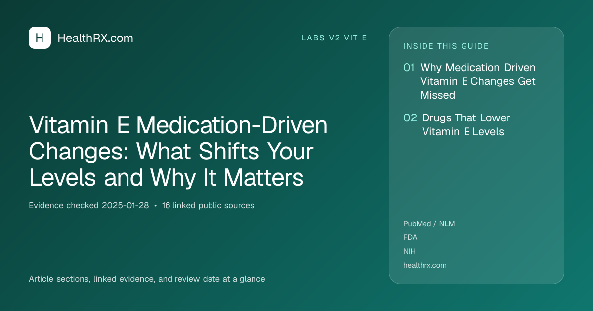 Evidence overview for Vitamin E Medication-Driven Changes: What Shifts Your Levels and Why It Matters