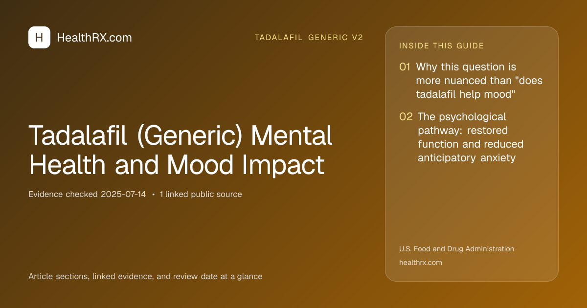 Evidence overview for tadalafil generic v2: Tadalafil (Generic) Mental Health and Mood Impact