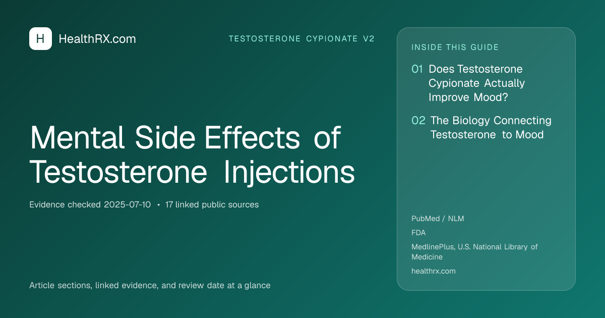 Evidence overview for Mental Side Effects of Testosterone Injections