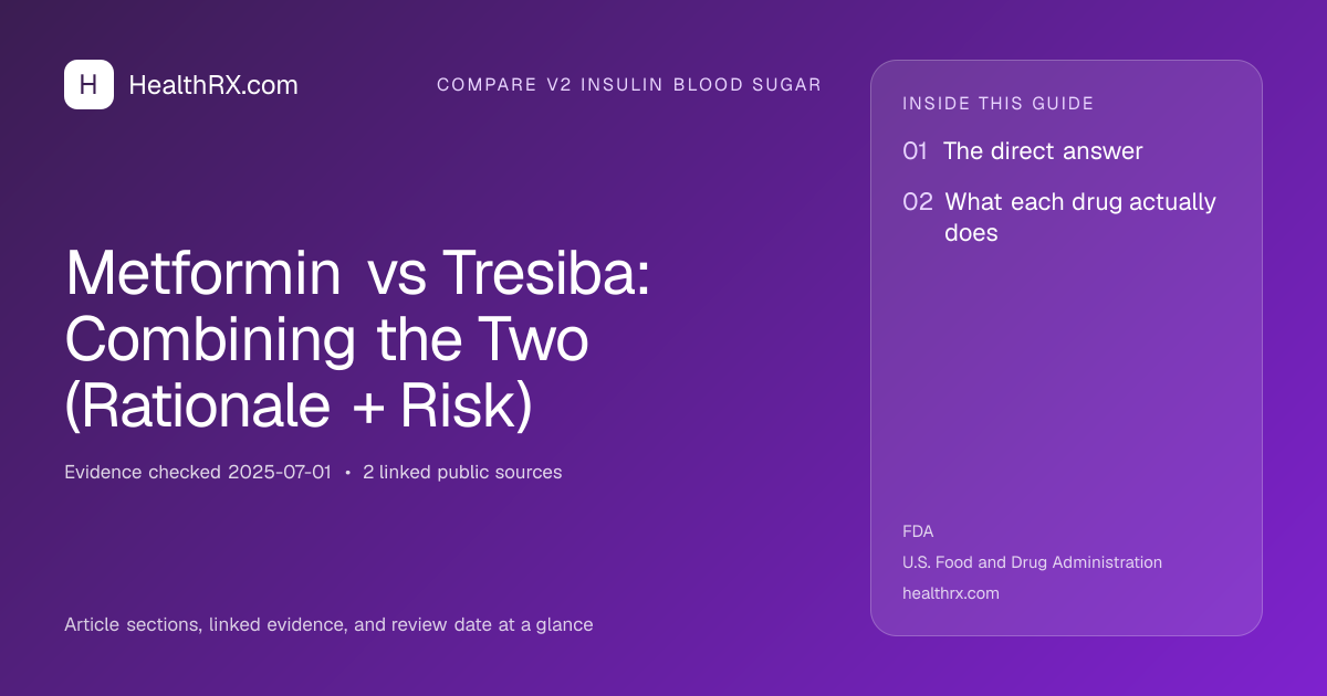 Evidence overview for Metformin vs Tresiba: Combining the Two (Rationale + Risk)