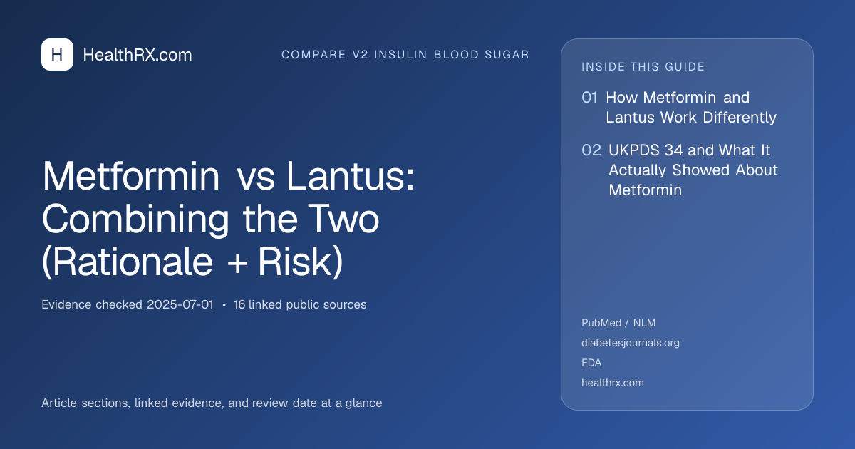 Evidence overview for Metformin vs Lantus: Combining the Two (Rationale + Risk)