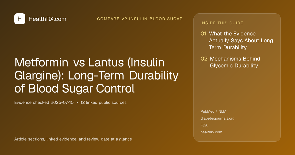 Evidence overview for Metformin vs Lantus (Insulin Glargine): Long-Term Durability of Blood Sugar Control