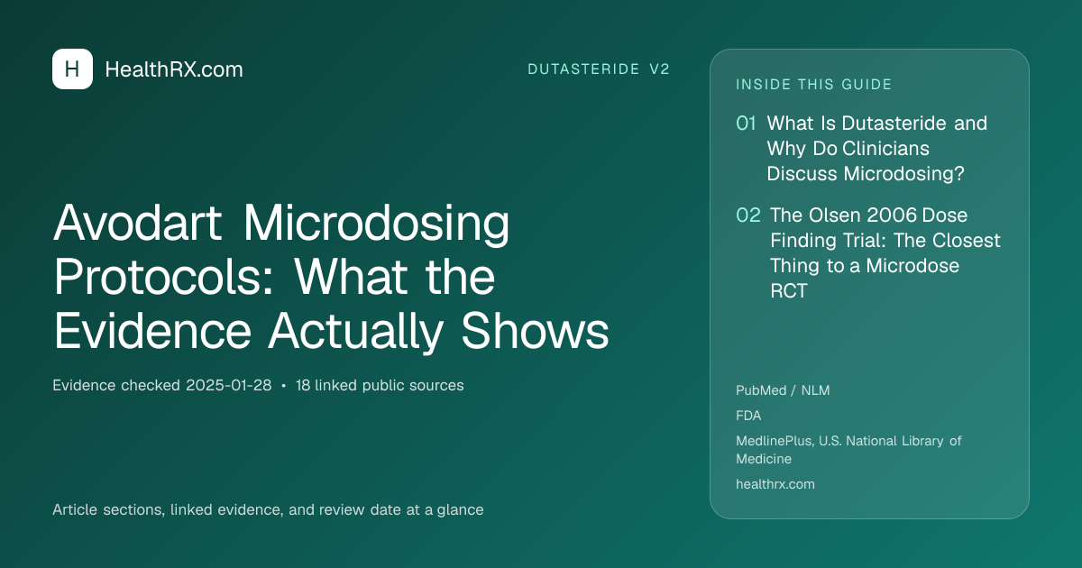 Evidence overview for dutasteride v2: Avodart Microdosing Protocols: What the Evidence Actually Shows