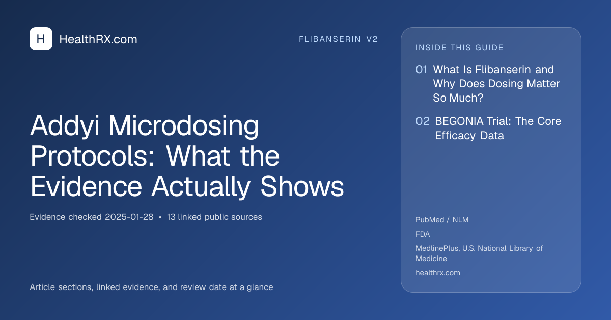 Evidence overview for Addyi Microdosing Protocols: What the Evidence Actually Shows