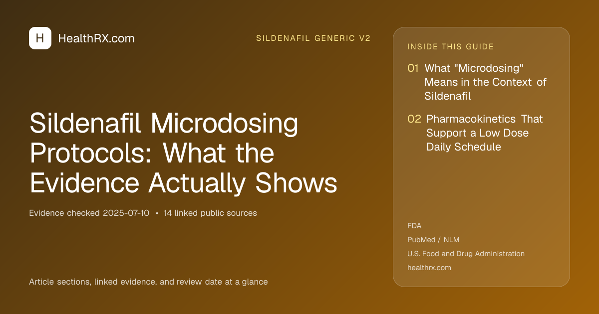 Evidence overview for sildenafil generic v2: Sildenafil Microdosing Protocols: What the Evidence Actually Shows