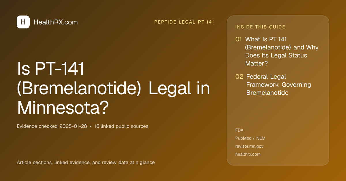 Evidence overview for Is PT-141 (Bremelanotide) Legal in Minnesota?
