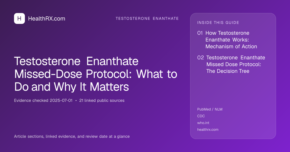 Evidence overview for Testosterone Enanthate Missed-Dose Protocol: What to Do and Why It Matters