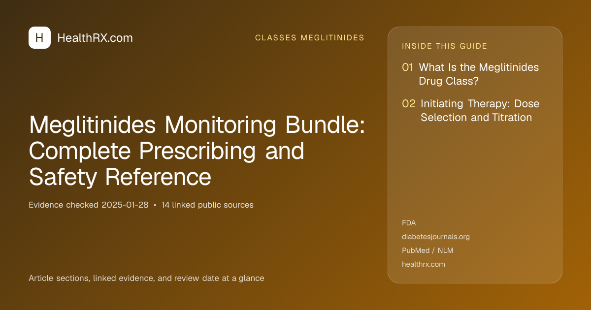 Evidence overview for Meglitinides Monitoring Bundle: Complete Prescribing and Safety Reference