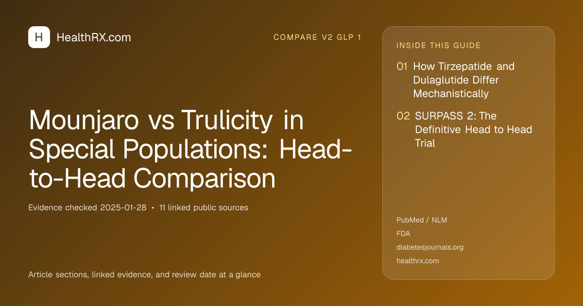 Evidence overview for Mounjaro vs Trulicity in Special Populations: Head-to-Head Comparison