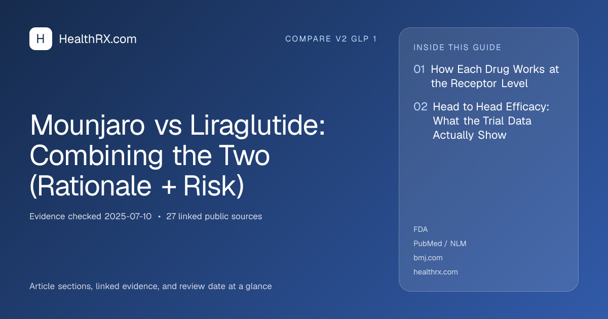 Evidence overview for Mounjaro vs Liraglutide: Combining the Two (Rationale + Risk)