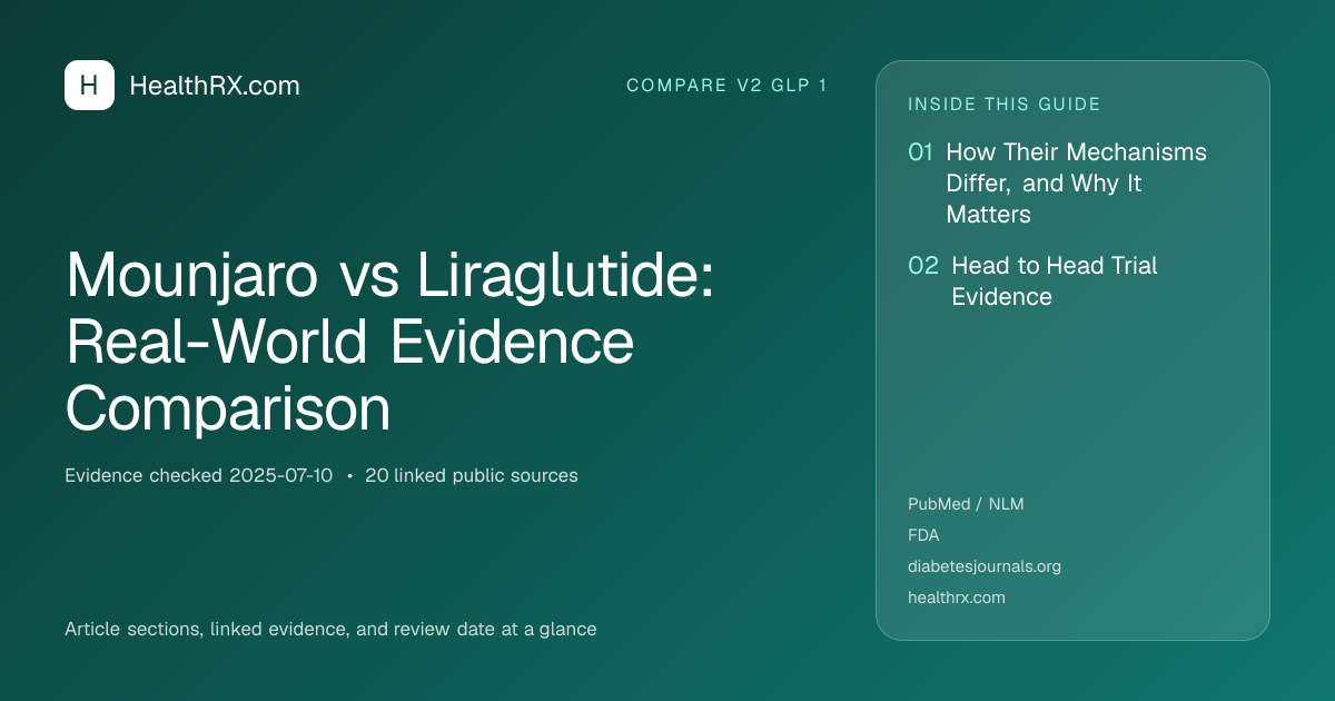 Evidence overview for Mounjaro vs Liraglutide: Real-World Evidence Comparison