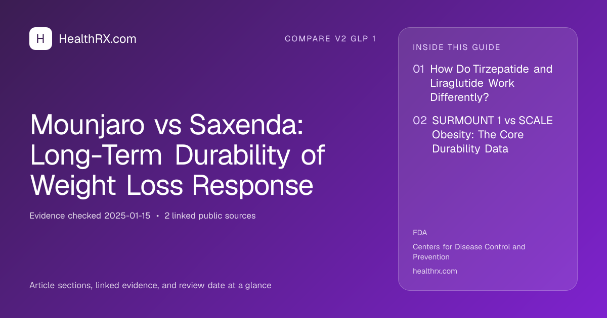 Evidence overview for Mounjaro vs Saxenda: Long-Term Durability of Weight Loss Response