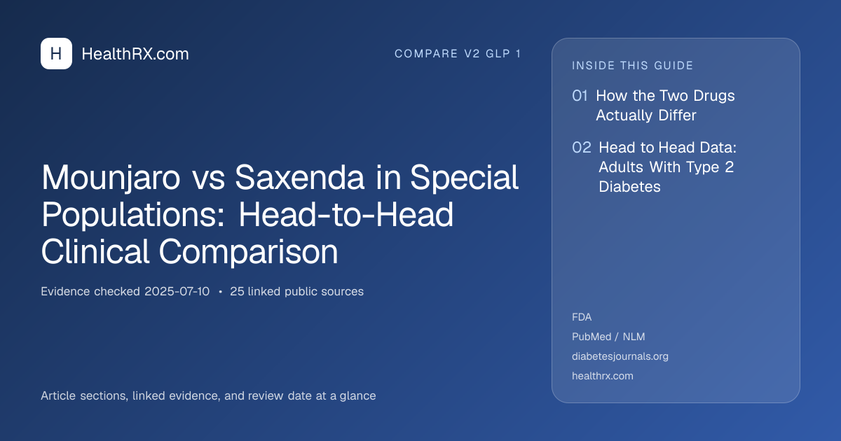 Evidence overview for Mounjaro vs Saxenda in Special Populations: Head-to-Head Clinical Comparison