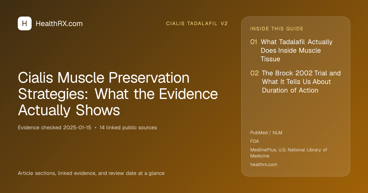 Evidence overview for Cialis Muscle Preservation Strategies: What the Evidence Actually Shows
