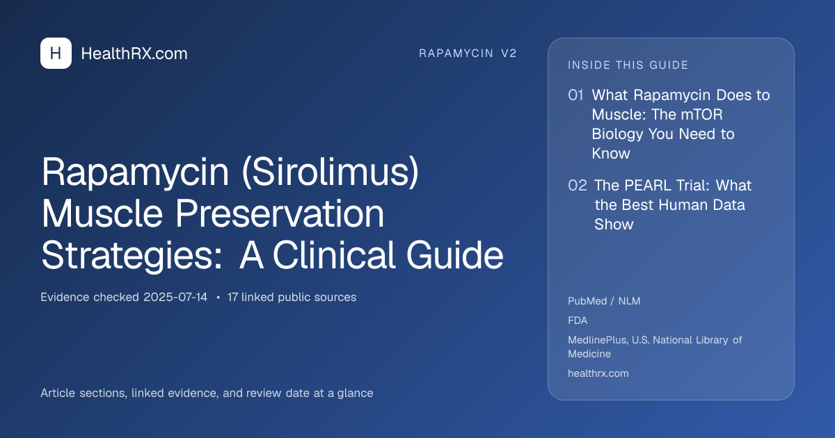 Evidence overview for rapamycin v2: Rapamycin (Sirolimus) Muscle Preservation Strategies: A Clinical Guide