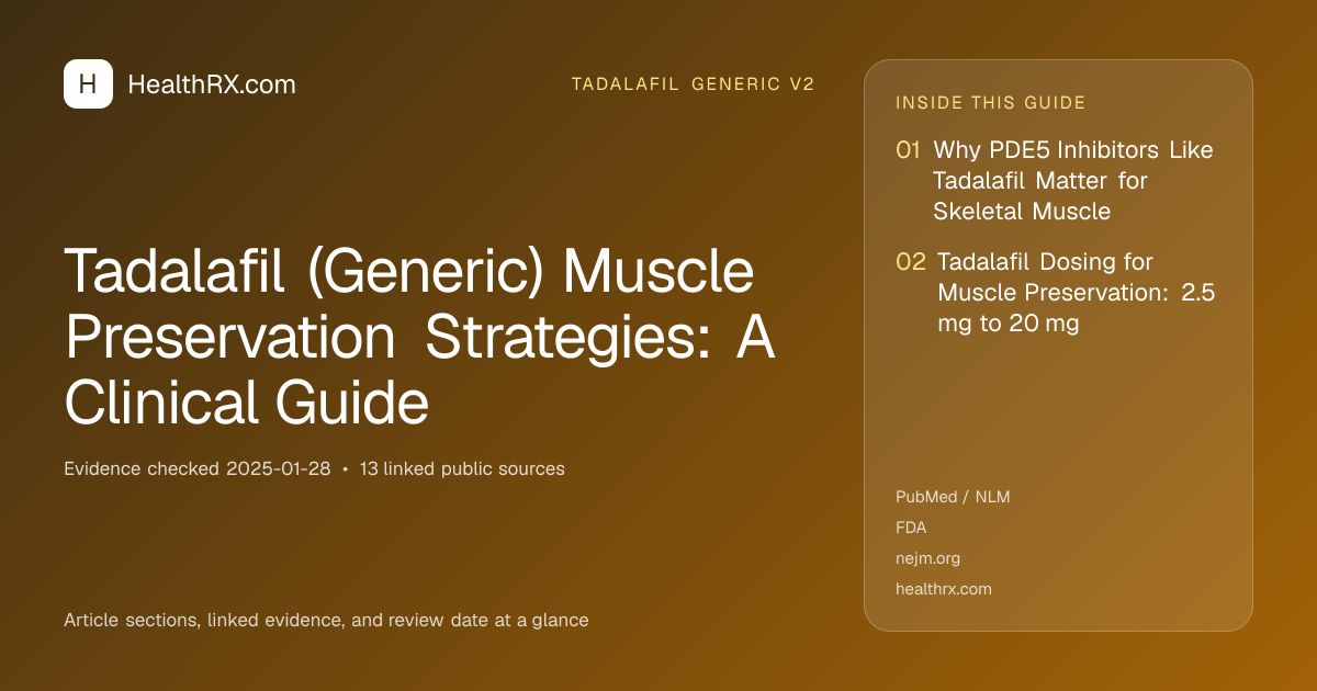 Evidence overview for Tadalafil (Generic) Muscle Preservation Strategies: A Clinical Guide