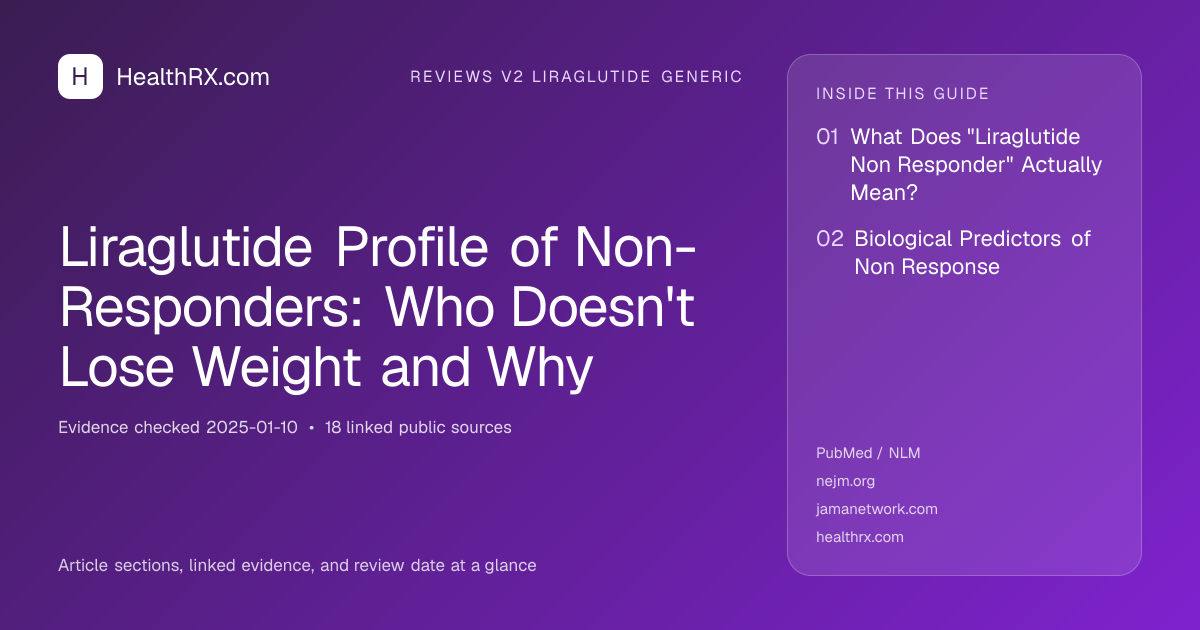 Evidence overview for Liraglutide Profile of Non-Responders: Who Doesn't Lose Weight and Why