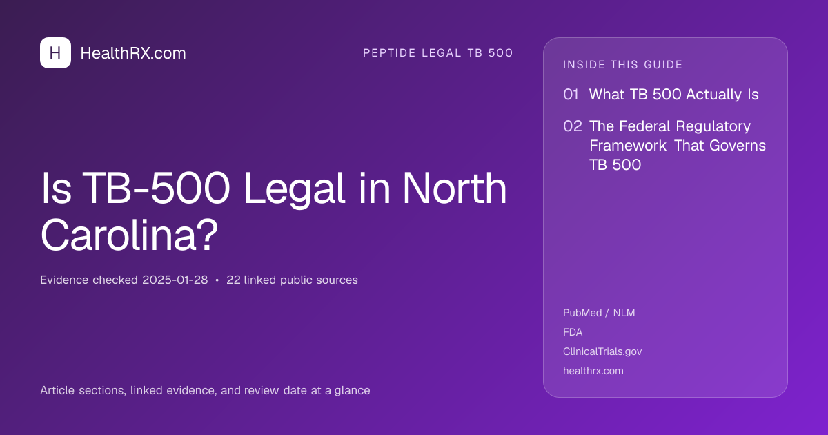Evidence overview for Is TB-500 Legal in North Carolina?